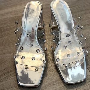 ZARA HEELED SANDALS TRANSPARENT